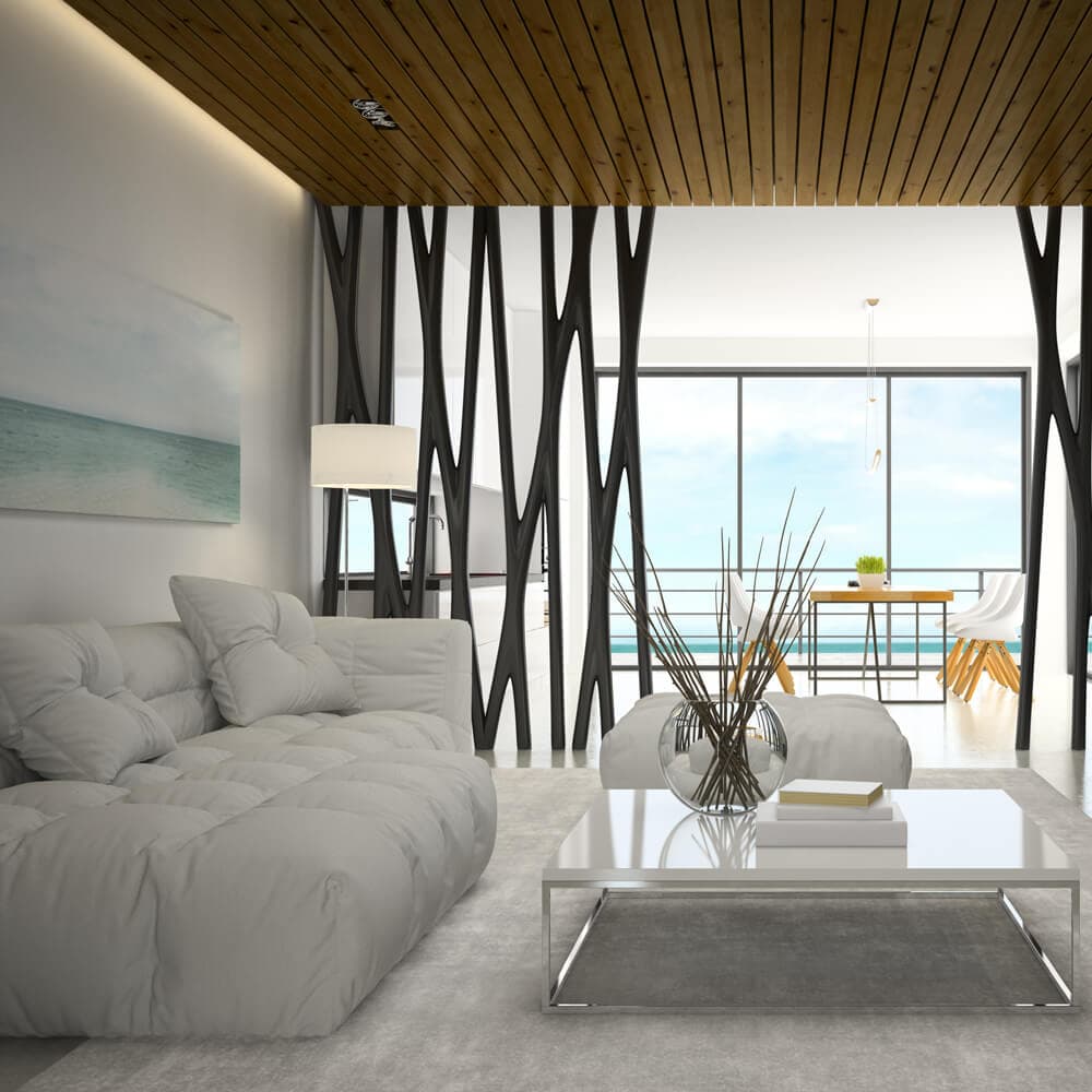 Intérieur résidentiel élégant avec design contemporain et ambiance chaleureuse